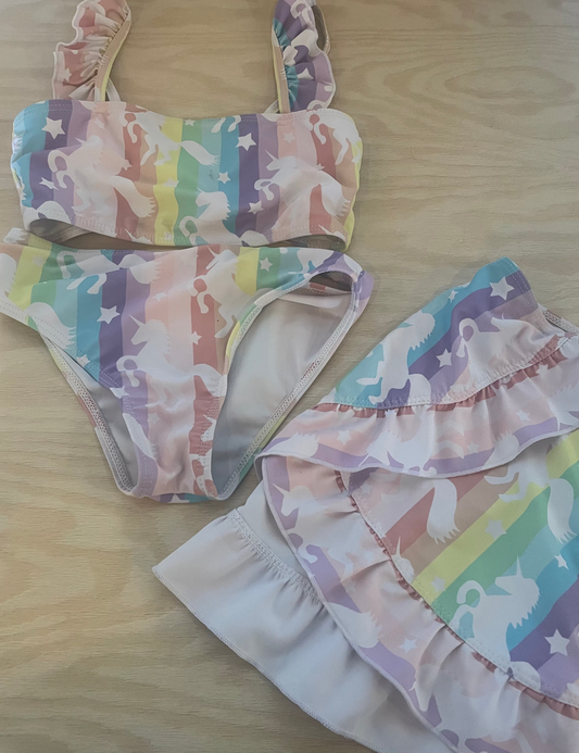 GC - Consignment - Unicorn 3 Piece Swimsuit - 6T