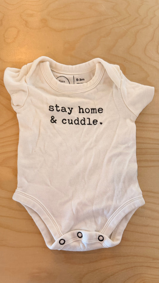CC - Consignment - Finn & Emma - Stay Home & Cuddle White Bodysuit - 0-3M