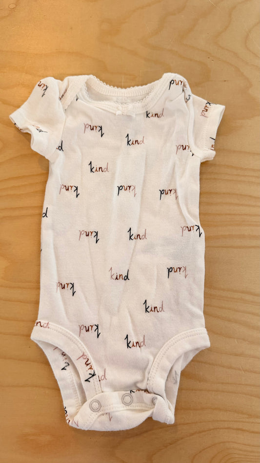 CC - Consignment - Carters White Kind Bodysuit - Newborn