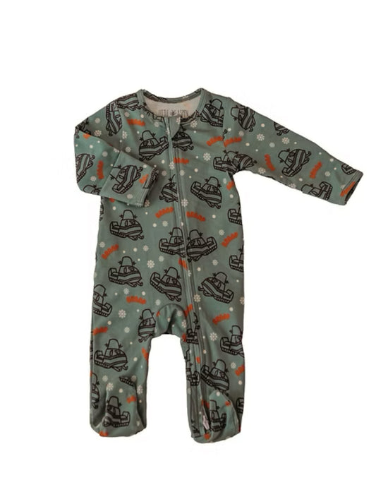 Little Aspen Baby Co - Pine Snowmobile Footed Sleeper