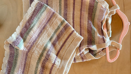MM - Consignment - Carters Knit Striped Two Piece Short Set 6T