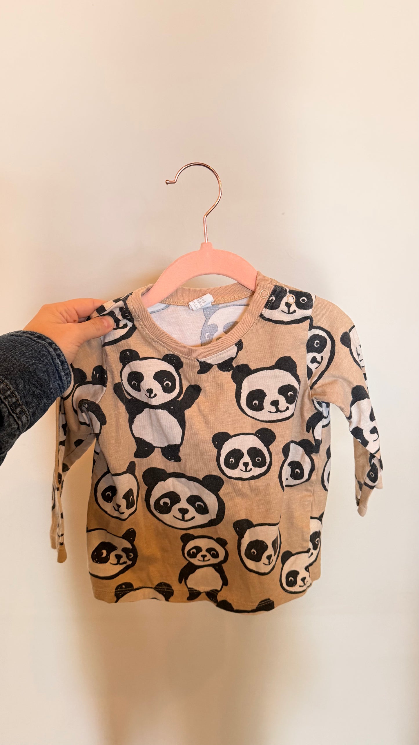 KD Consignment - H&M Beige Panda Long Sleeve 18M