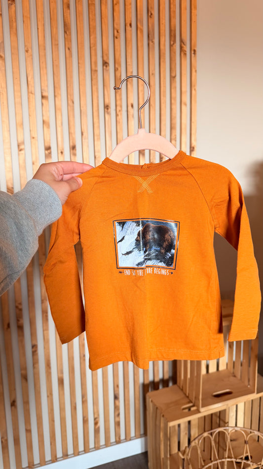 MM - Consignment - Mid Orange Bear Long Sleeve 24M