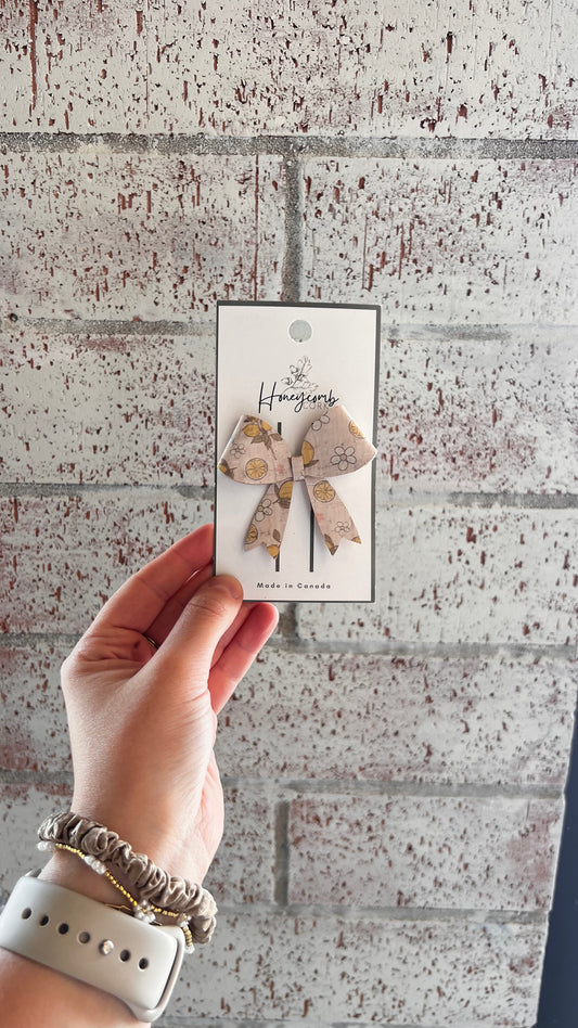 Honeycomb Cork - Stella Bow - Clip - Lemon