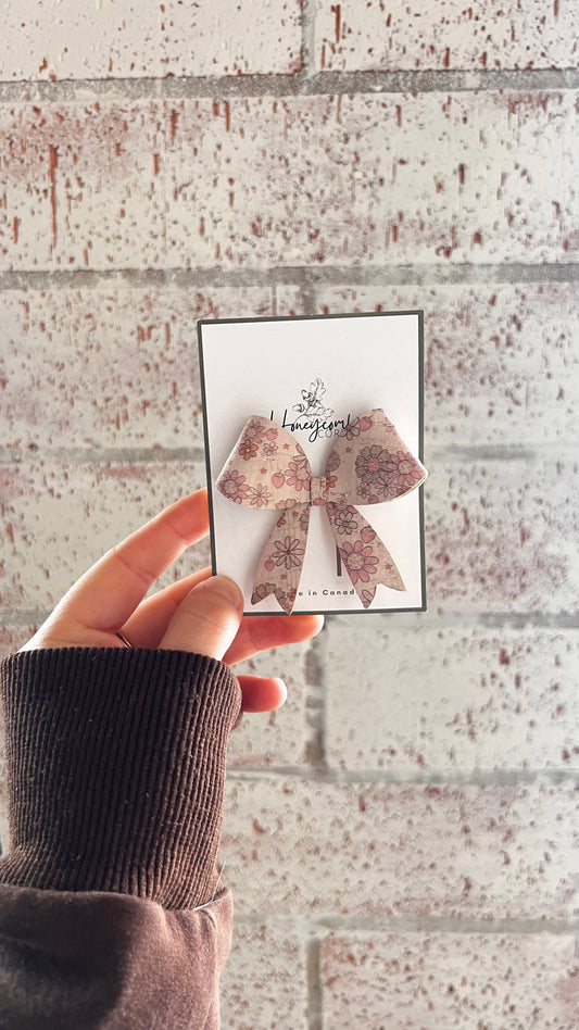 Honeycomb Cork - Stella Bow - Clip - Retro Floral