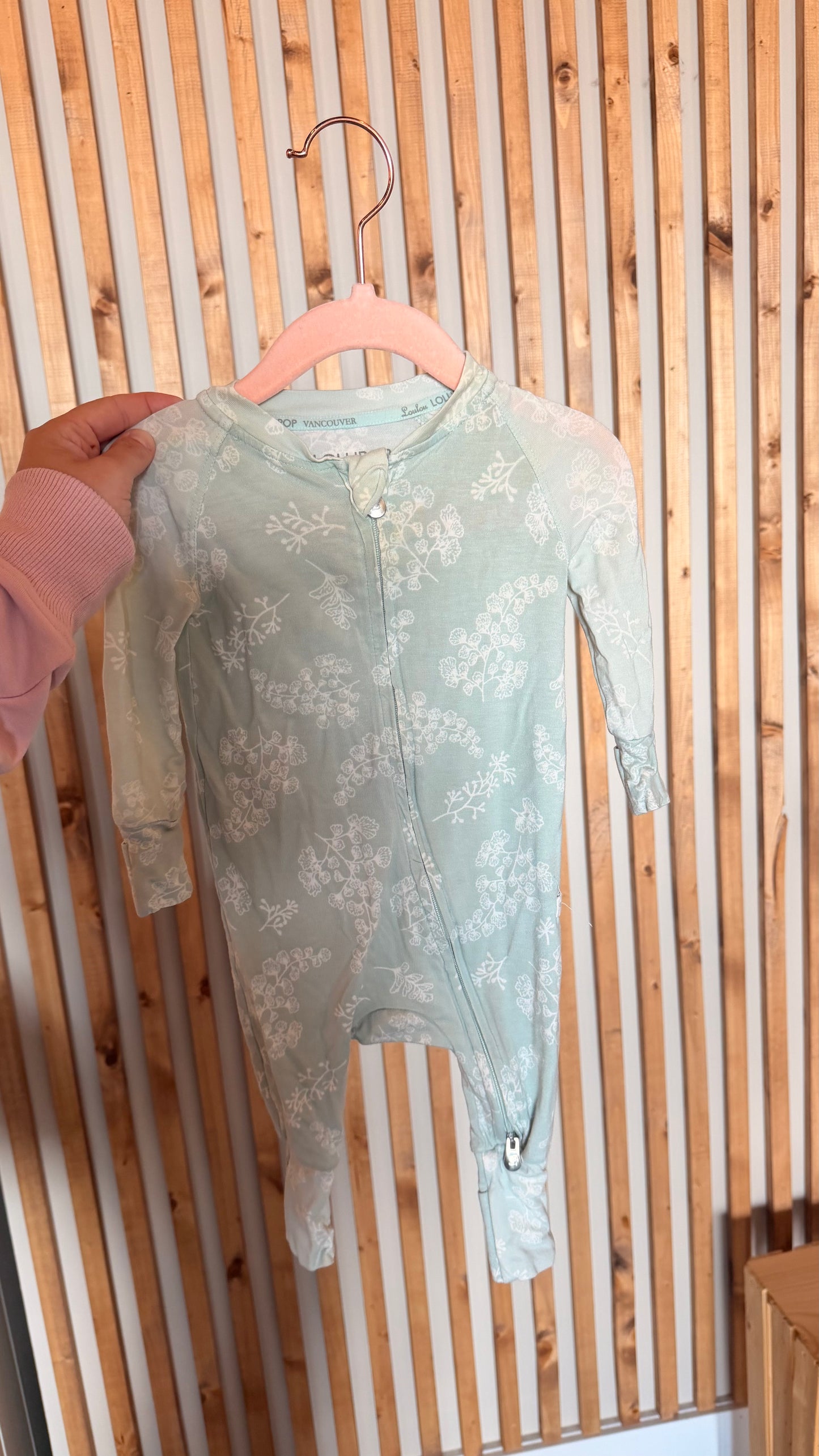 CC - Consignment - Loulou Lollipop - Sage Floral Sleeper - 0-3M