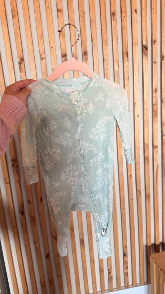 CC - Consignment - Loulou Lollipop - Sage Floral Sleeper - 0-3M