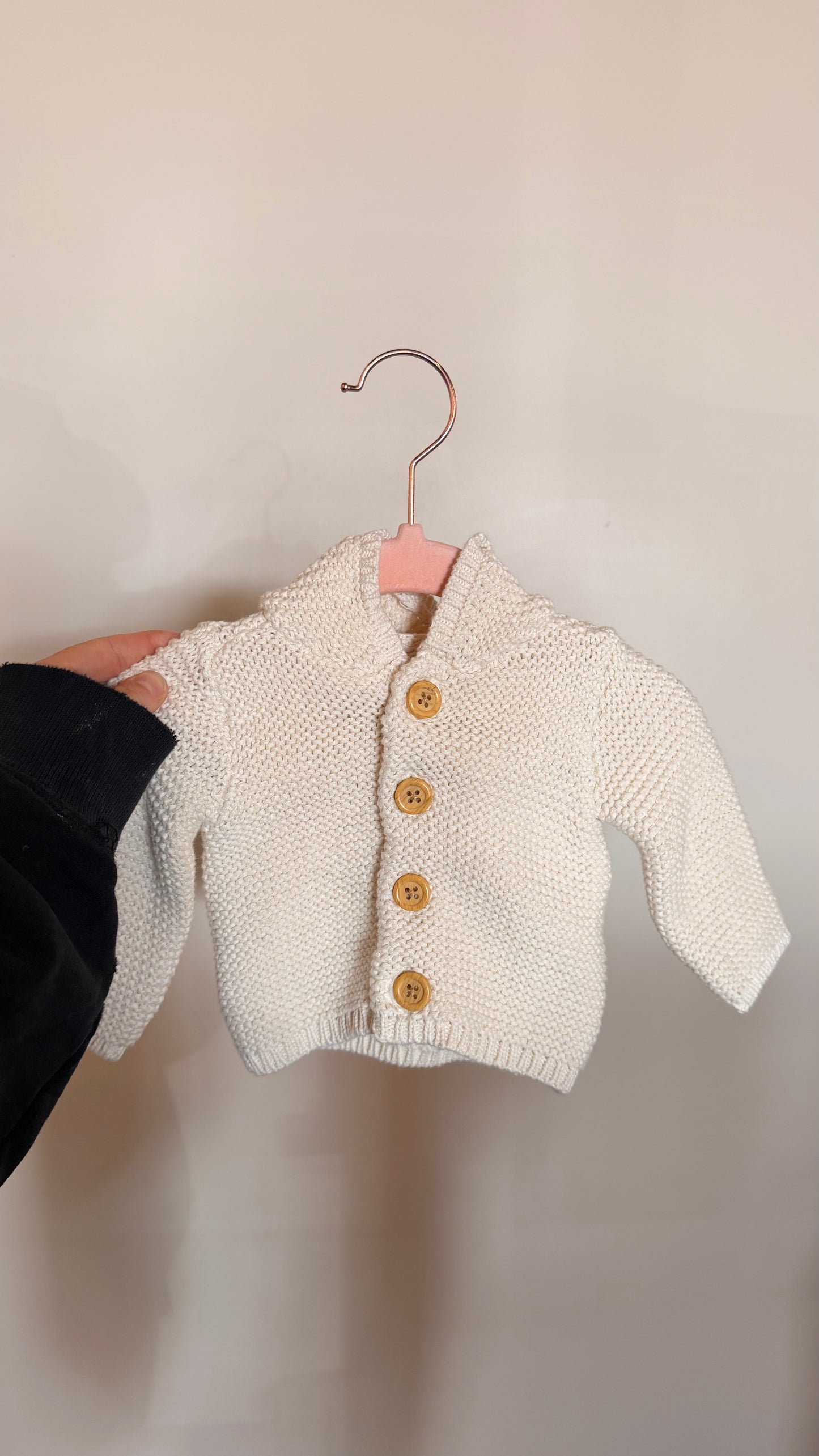 BB Consignment - Little Planet Cream Knit Hoodie Newborn