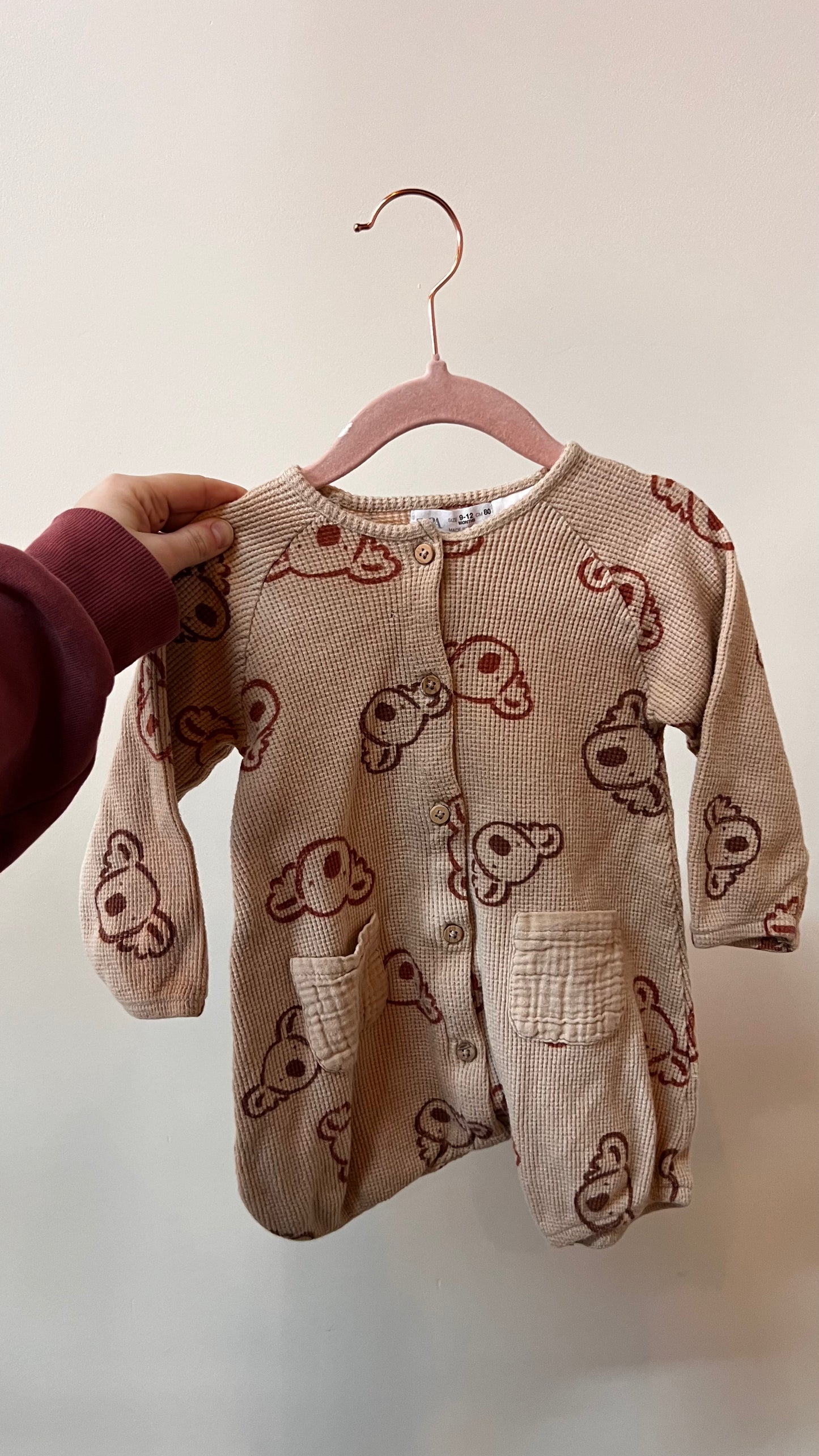 KD - Consignment - Zara Kola Bear Brown Knit Romper - 9-12M