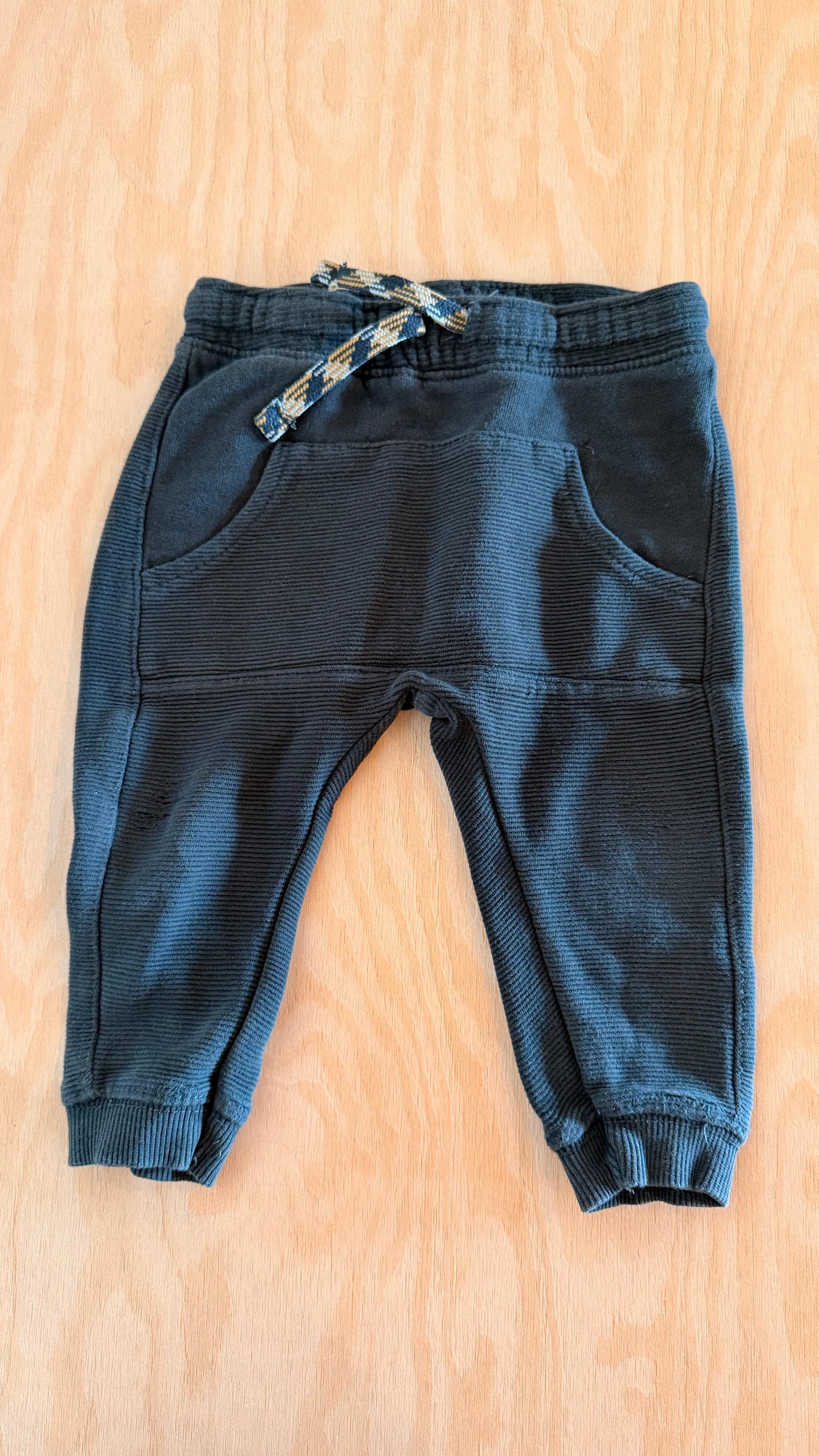 JE - Consignment - Zara Ribbed Blue Joggers - 12-18M