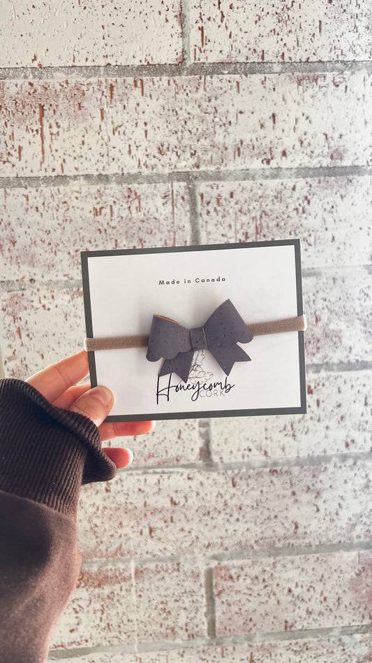 Honeycomb Cork - Kenna Bow - Headwrap - Grey