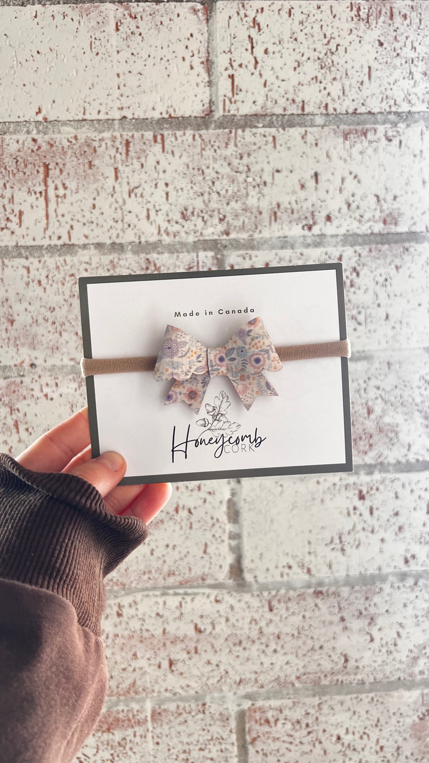 Honeycomb Cork - Kenna Bow - Headwrap - Pastel Floral