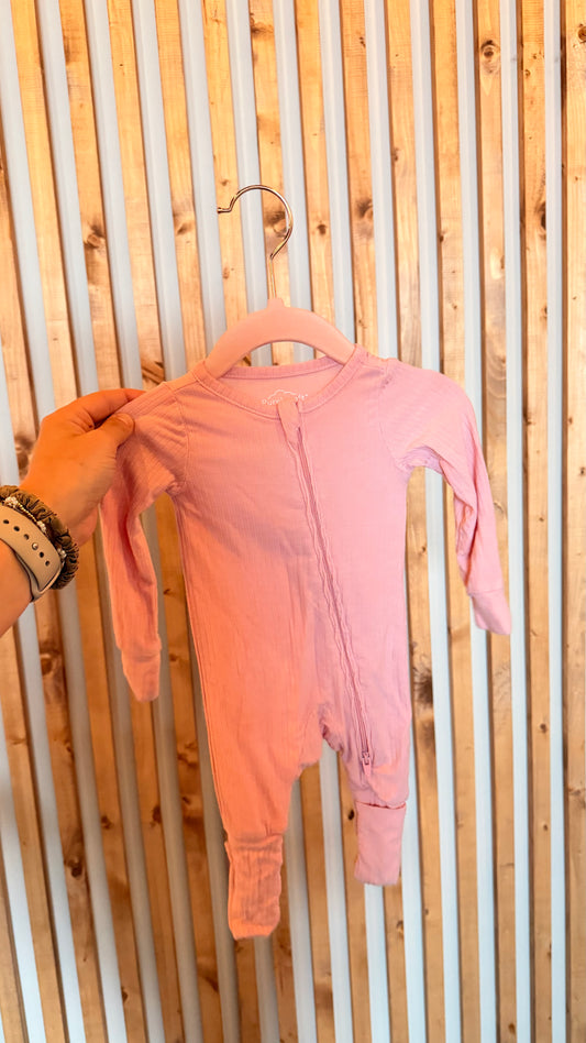SM - Consignment - Purely Soft Ribbed Pink Sleeper Newborn