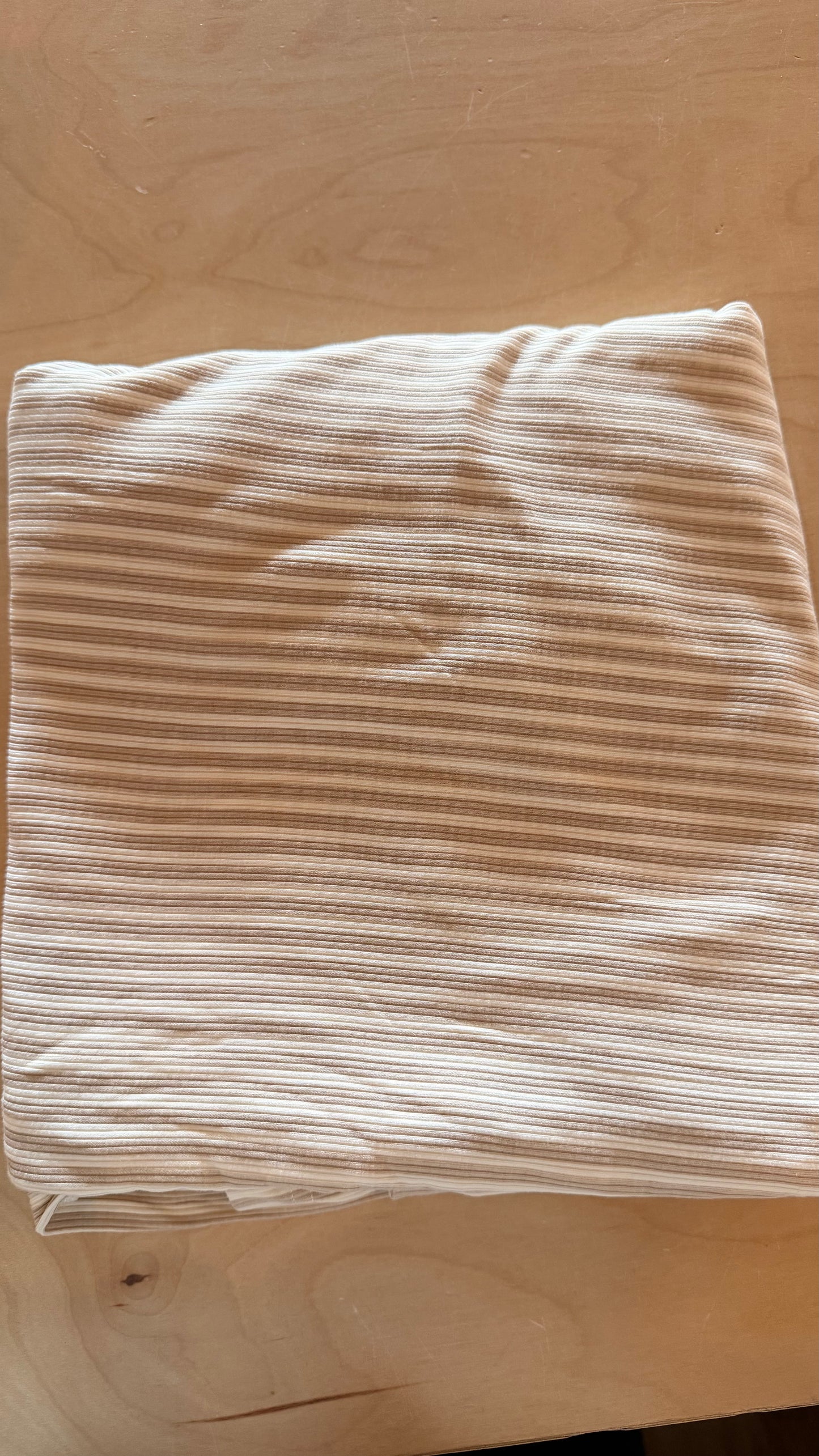MM - Consignment - Mebie Baby - Taupe Stripes Ribbed Bamboo Swaddle