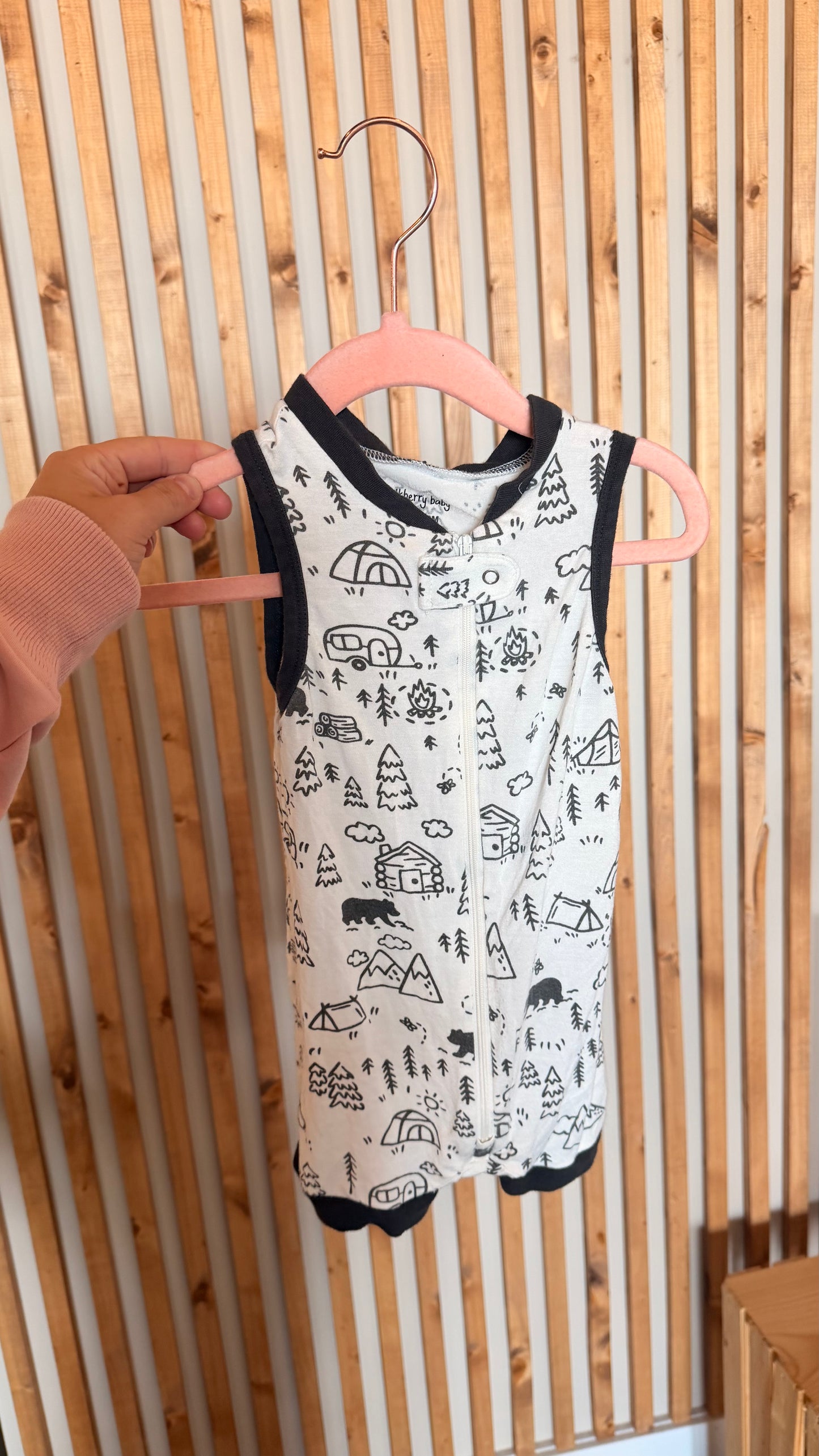 CC - Consignment - Silkberry Baby - White Camping Romper - 12-18M