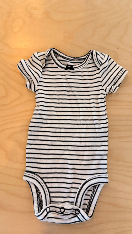 CC - Consignment - Carters White & Black Stripes Bodysuit - Newborn
