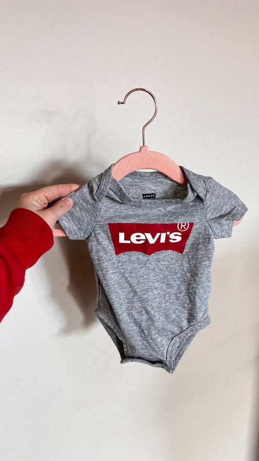 KB - Consignment - Levi Grey Short Sleeve Bodysuit - 3M