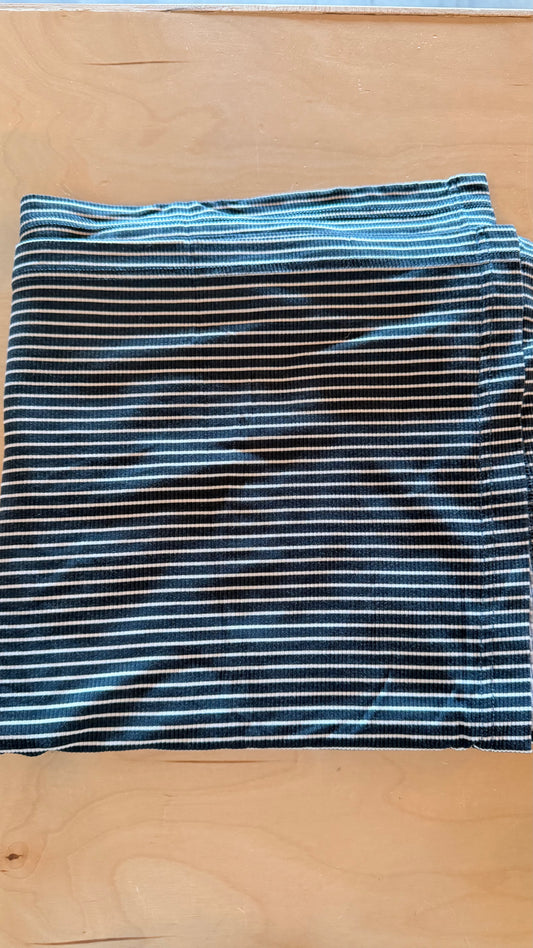 MM - Consignment - Mebie Baby - Navy Stripes Ribbed Bamboo Swaddle