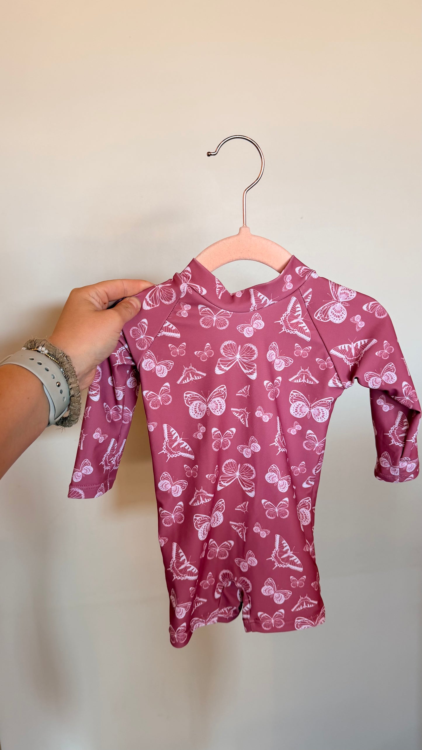SM Consignment - Current Tyed Pink Butterfly Swim Suit 3M