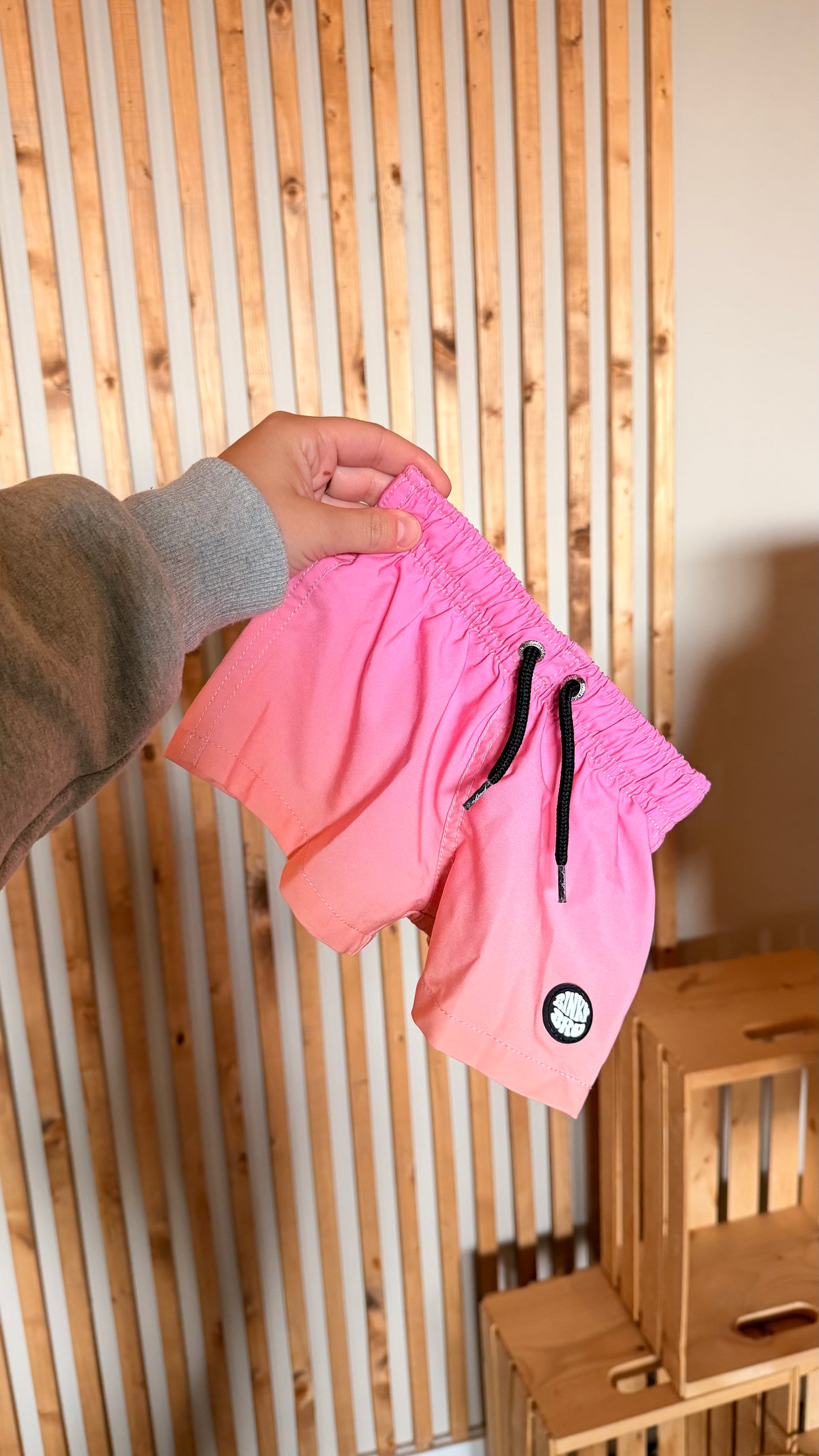 MM - Consignment - Binky Bro Pink Swim Shorts 12-18M