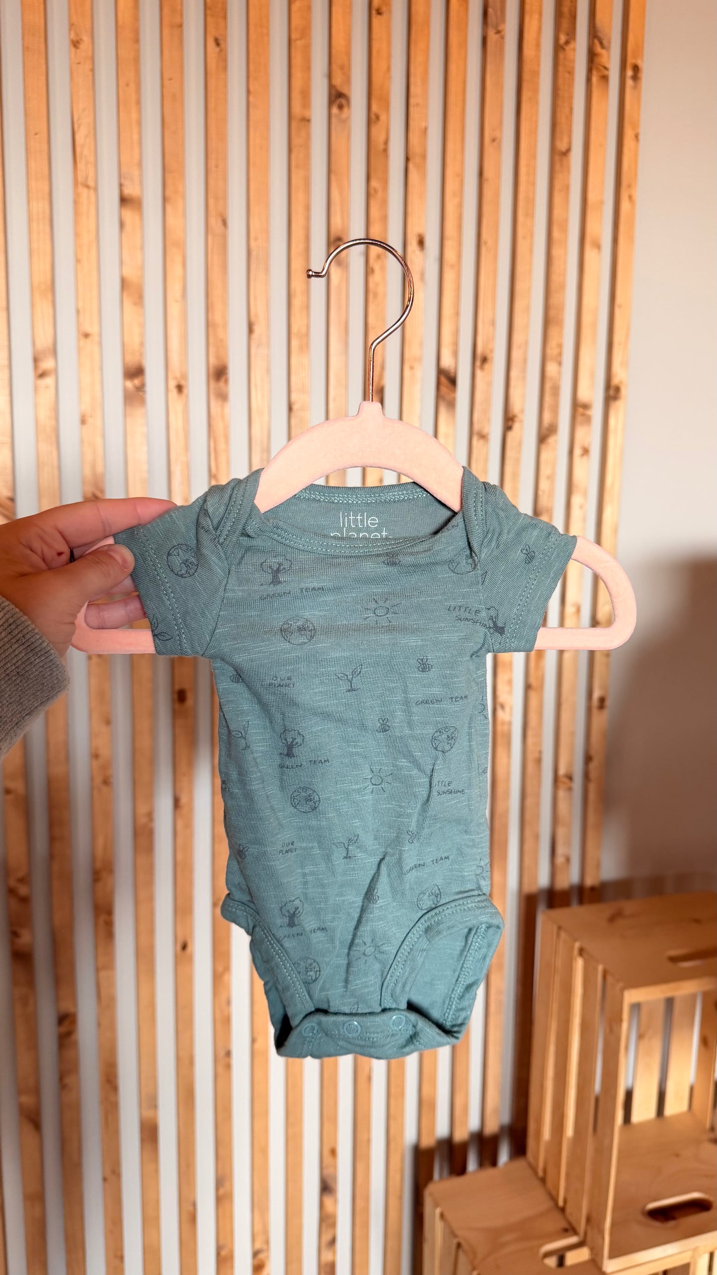 MM - Consignment - Little Planet Green Onesie - Newborn