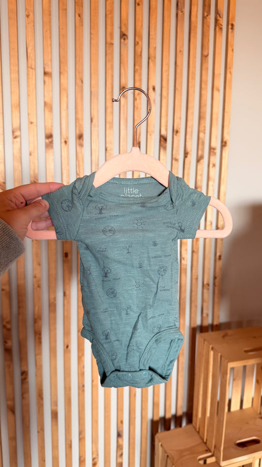 MM - Consignment - Little Planet Green Onesie - Newborn