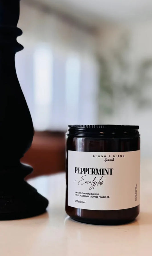 Bloom & Blend - Peppermint + Eucalyptus Soy Wax Candle