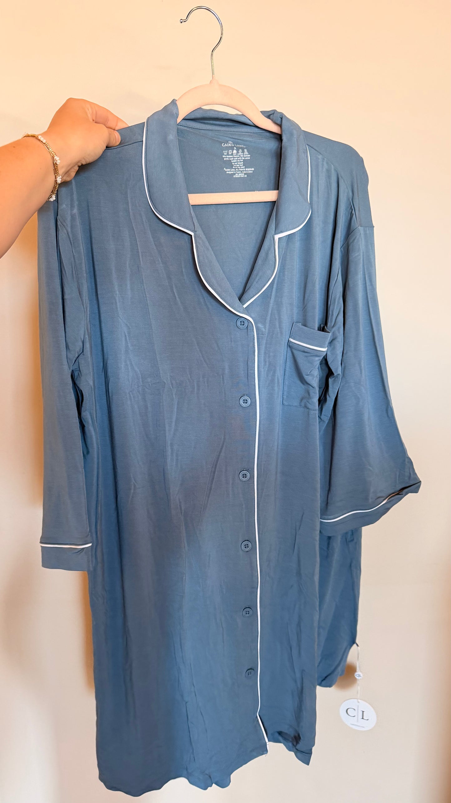 MM Consignment - NWT Caden Lane Dusty Blue Women’s Nightgown XL