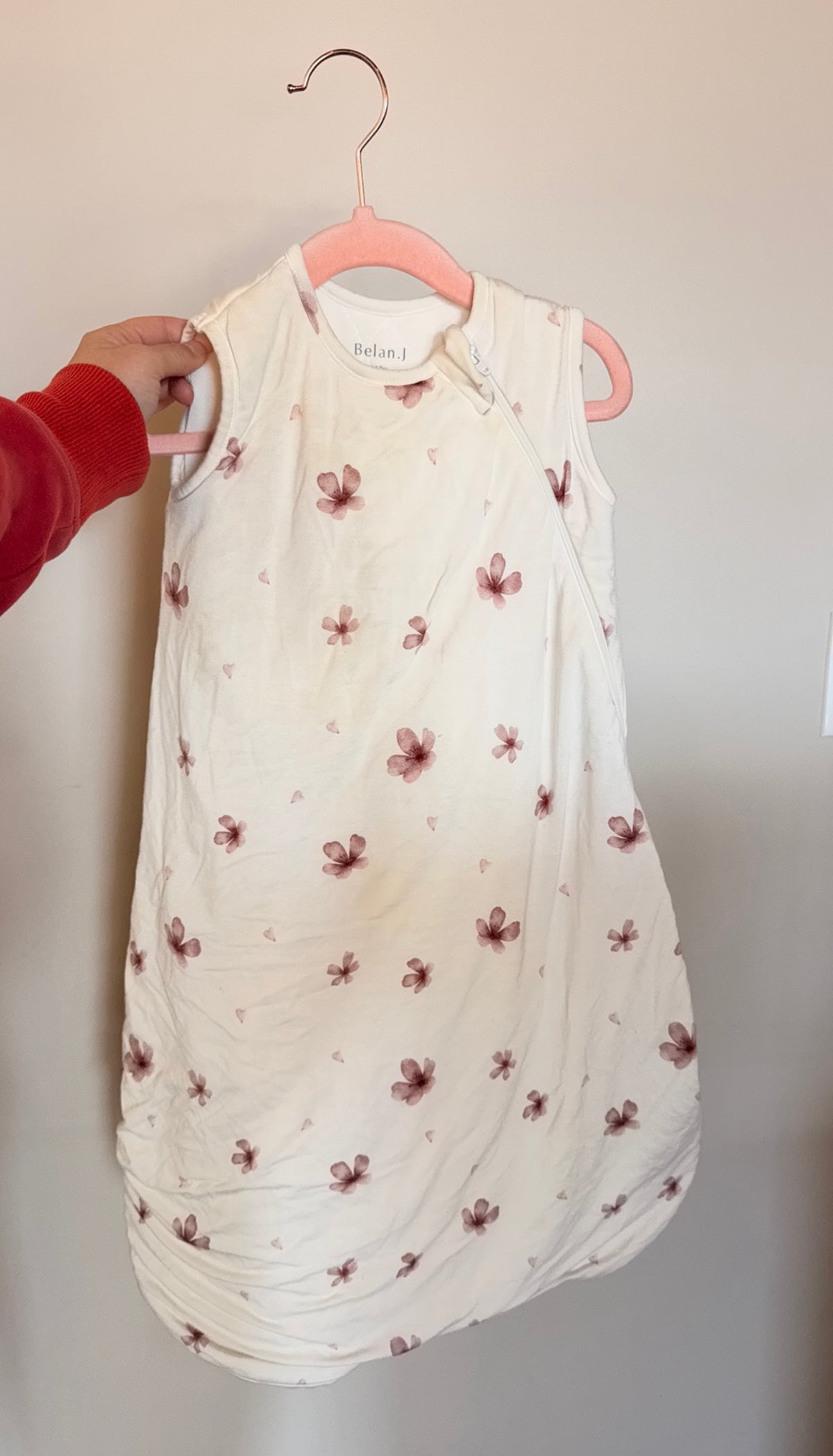 CC Consignment - BelanJ White Floral Sleep Sack 1.0 TOG 0-6M