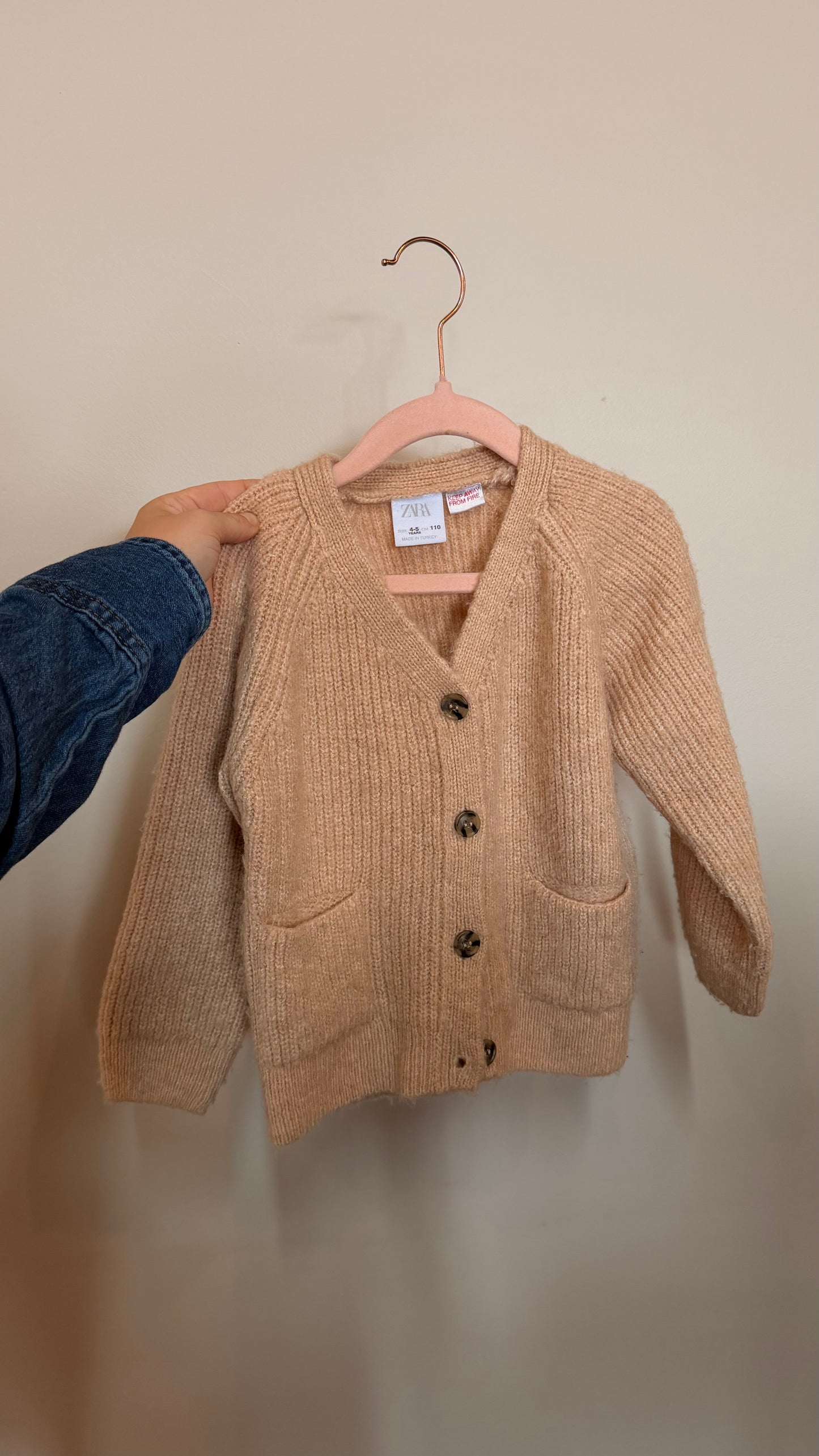 AB Consignment - Zara Beige Knit Cardigan 4-5Y
