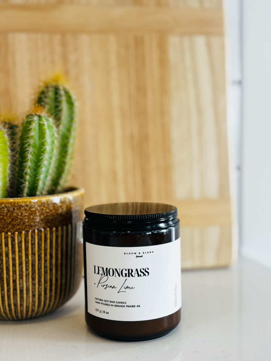 Bloom & Blend - Lemongrass & Persian Lime Natural Soy Wax Candle