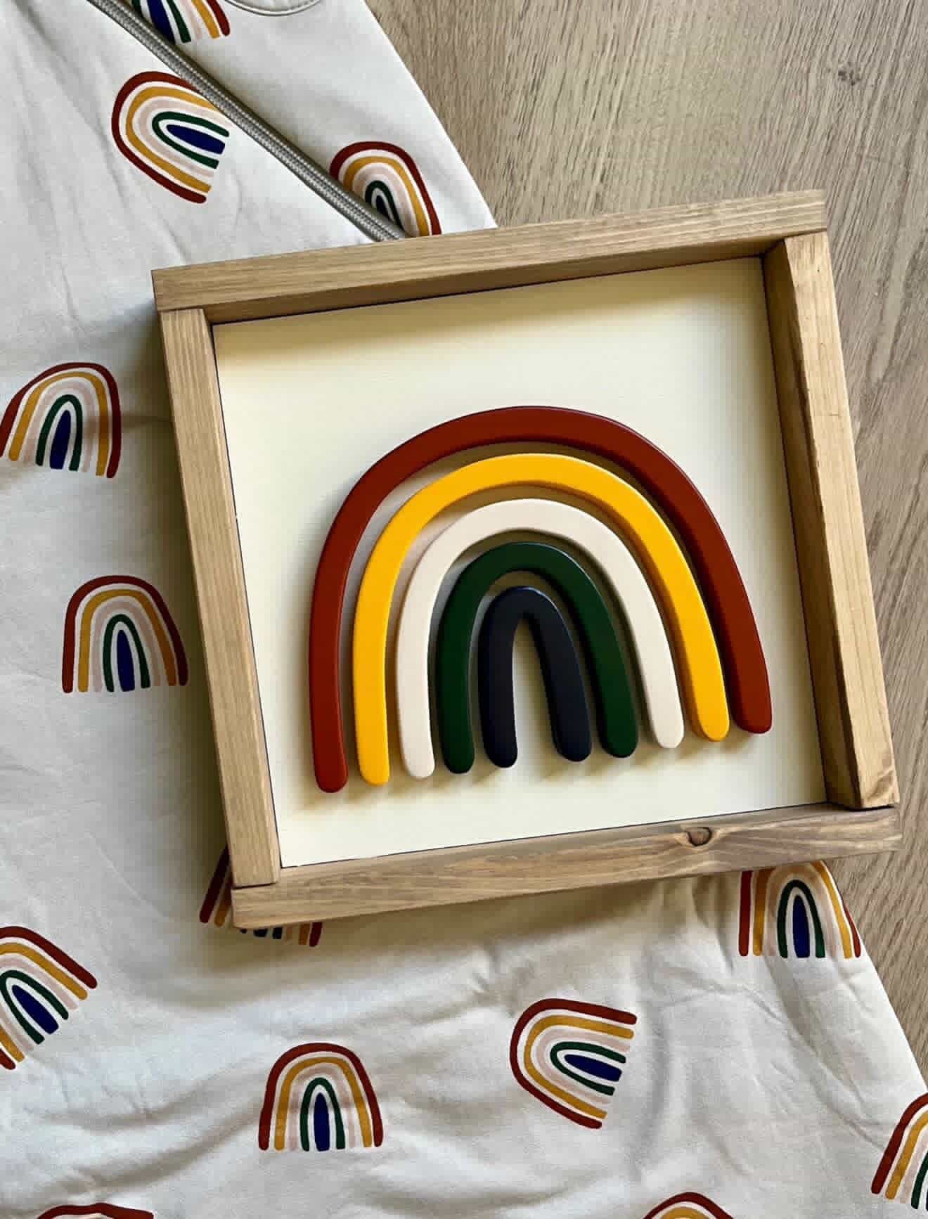 Crafts by Gillian - Rust Rainbow on Oat Background Wall Hanging