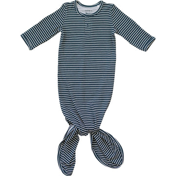 Mebie Baby - Navy Stripes Bamboo Knot Gown