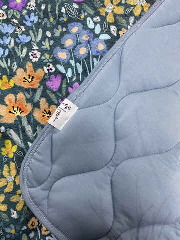 Poppy & Co - Teal Meadow Bamboo Quilted Blanket - 50 x 70 Inches
