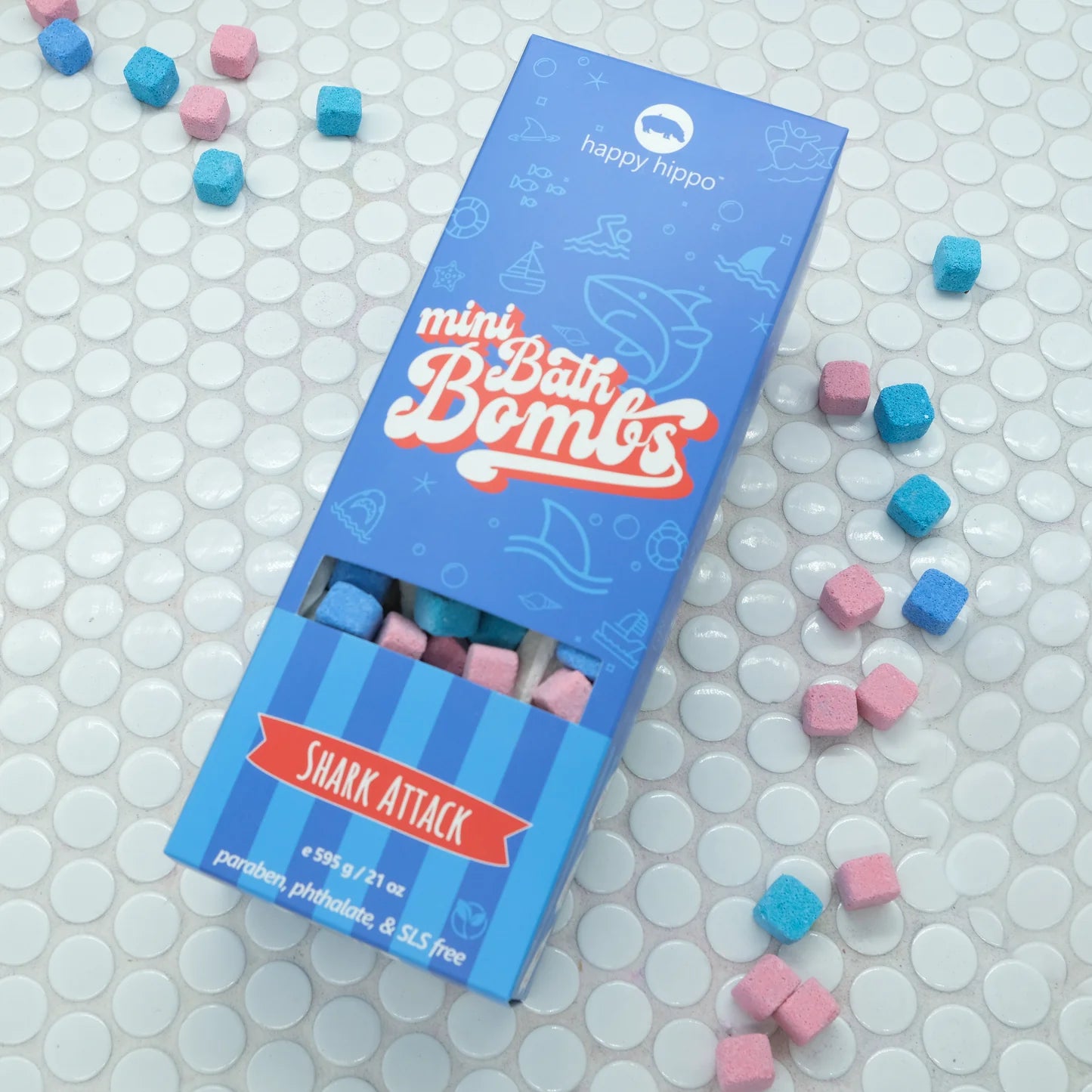 Happy Hippo - Shark Attack Mini Bubble Bombs - Box