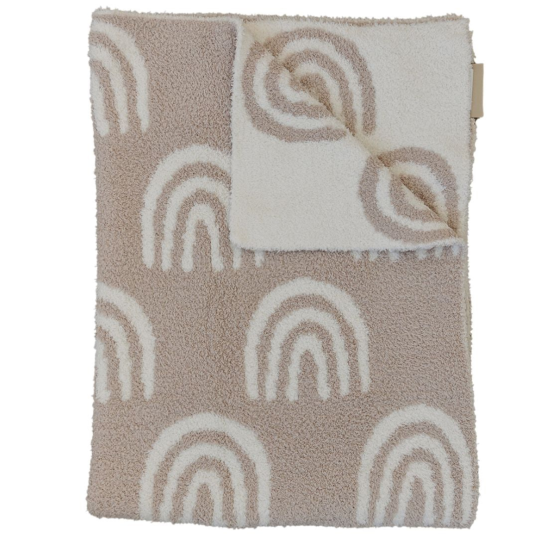 Pre Order - Mebie Baby - Taupe Rainbow Plush Blanket