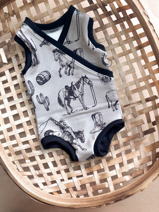 Teddy Little Apparel - Western Cross Romper