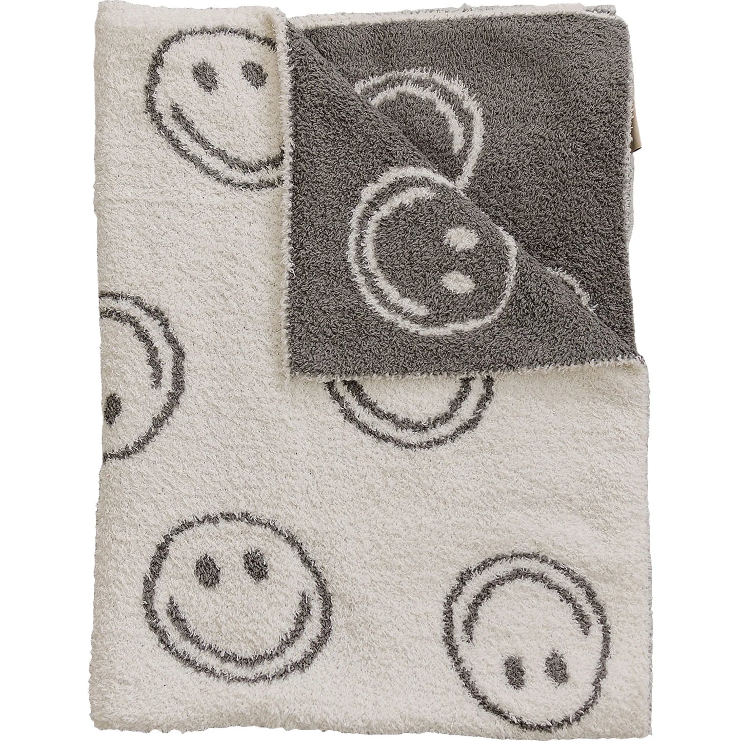 Mebie Baby - Charcoal Smiley Plush Blanket