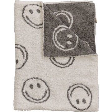 Mebie Baby - Charcoal Smiley Plush Blanket