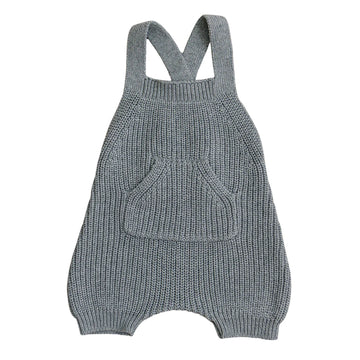 Mebie Baby - Grey Pocket Knit Overalls