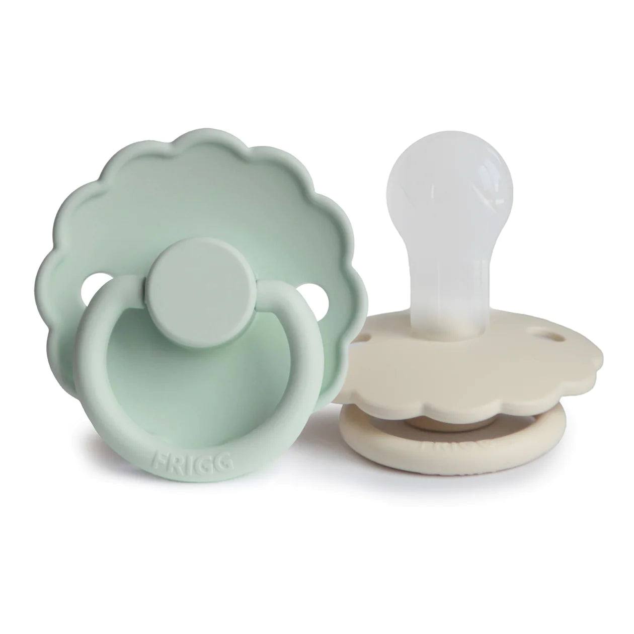 FRIGG Daisy Silicone Pacifier 2-Pack - Seafoam/Cream