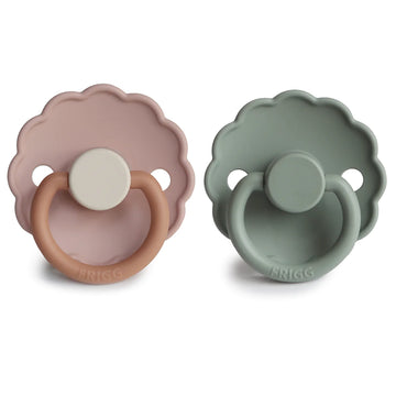 FRIGG Daisy Silicone Baby Pacifier | 2-Pack - Biscuit/Lily Pad