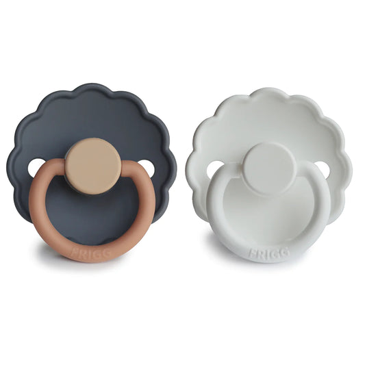 FRIGG Daisy Silicone Pacifier 2-Pack - Aurora/Bright White