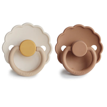 FRIGG Daisy Silicone Pacifier 2-Pack - Chamomile/Peach Bronze