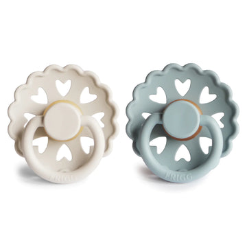 Frigg Andersen Rubber Baby Pacifier | 2-Pack - Cream/Stone Blue