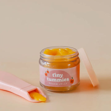 Tiny Harlow - Tiny Tummies - Peach Jelly Food Jar and Spoon