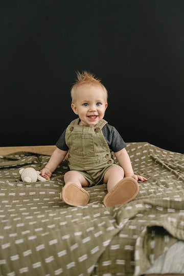 Mebie Baby - Army Green Twill Overall
