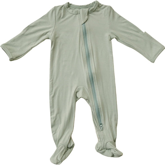 Mebie Baby - Sage Bamboo Zipper Sleeper