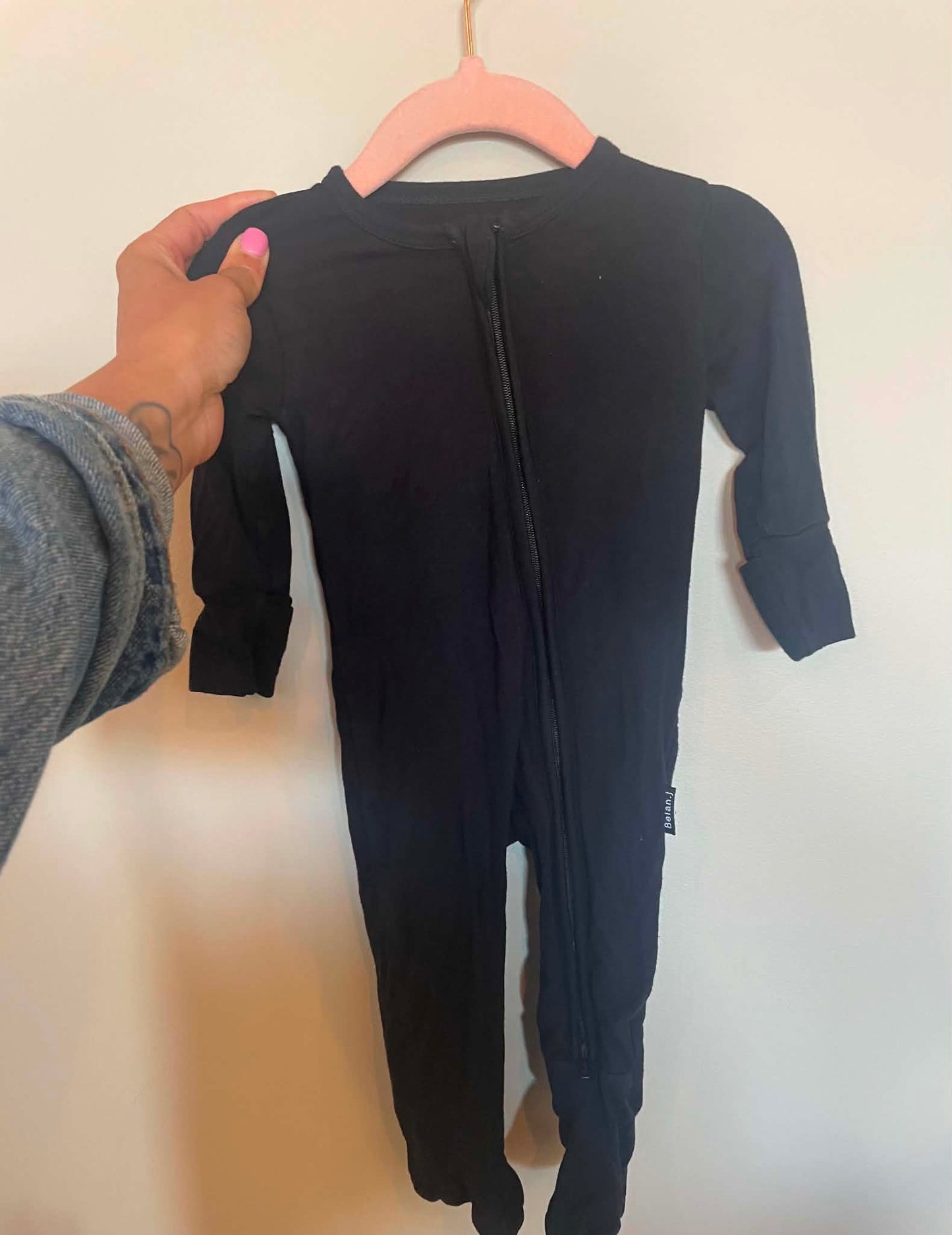 EM - Consignment - Black Belan J Sleeper - 3-6M