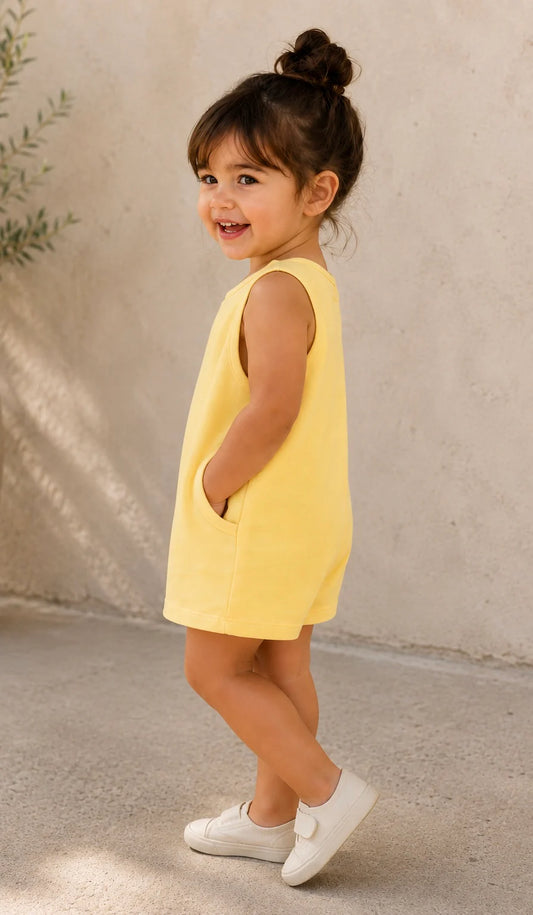 Pre Order - Teddy Little - Sunny Romper - Lemonade